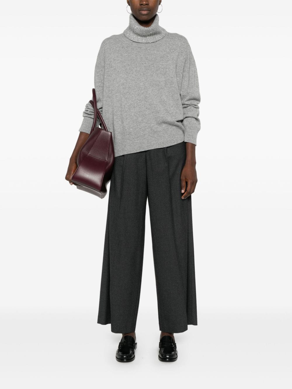 FABIANA FILIPPI Wool and Silk Blend Turtleneck Sweater