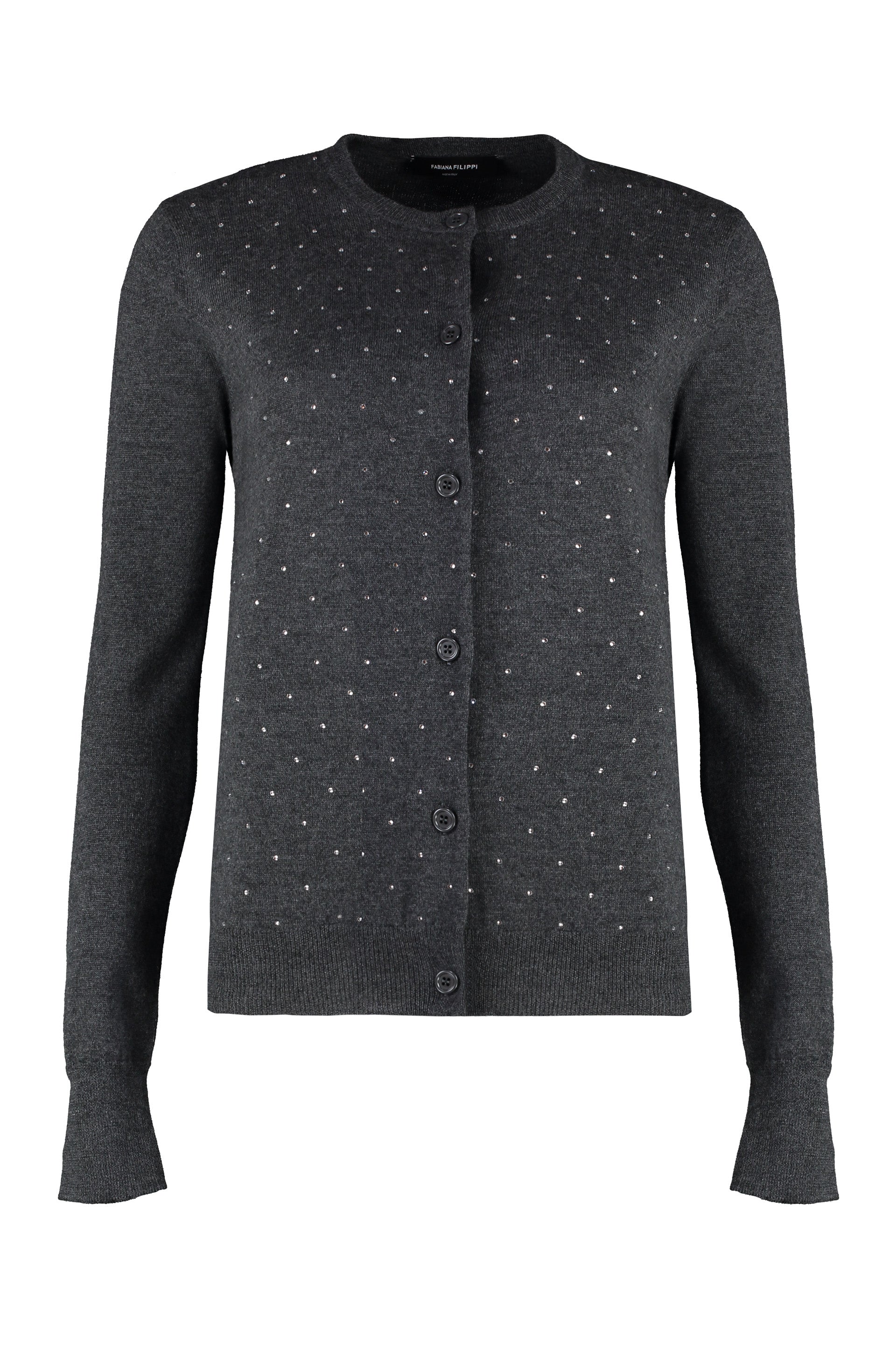 FABIANA FILIPPI Embroidered Crew Neck Cardigan