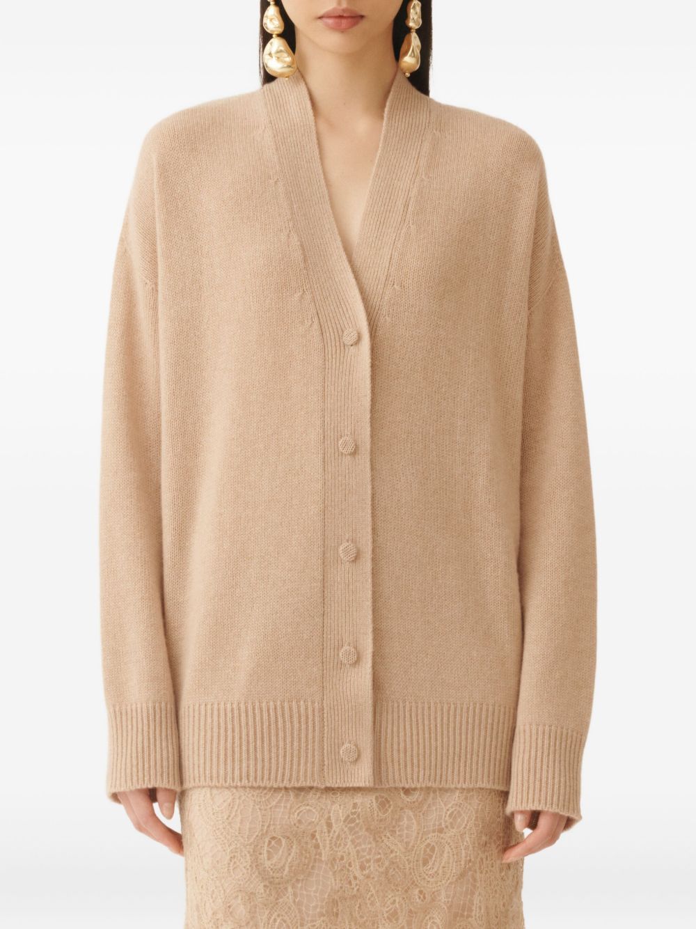 FABIANA FILIPPI V-Neck Ribbed Cardigan