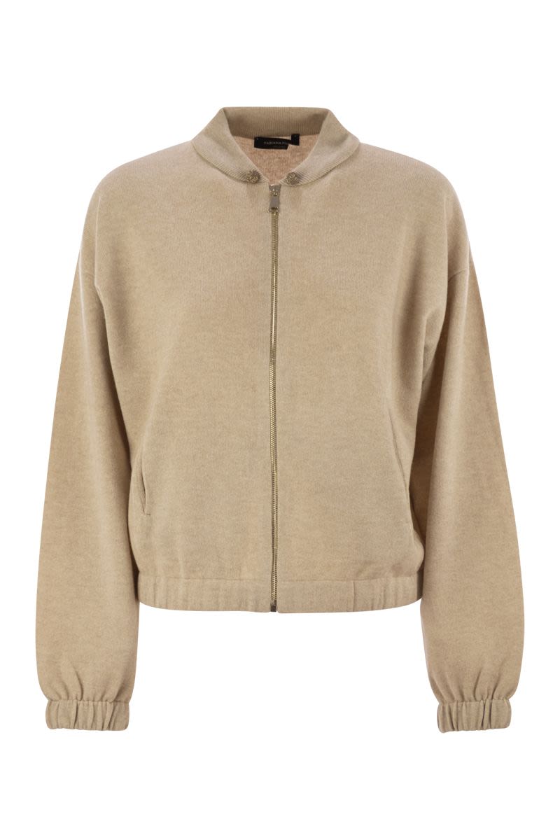 FABIANA FILIPPI Bomber Jacket with Ball Pins Detail