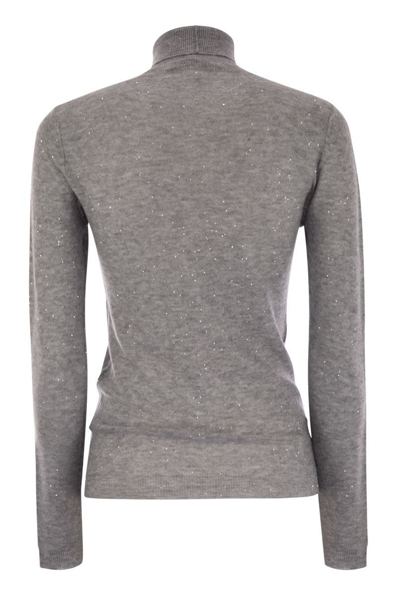 FABIANA FILIPPI High-Necked Slim Fit Wool Sweater with Sequins