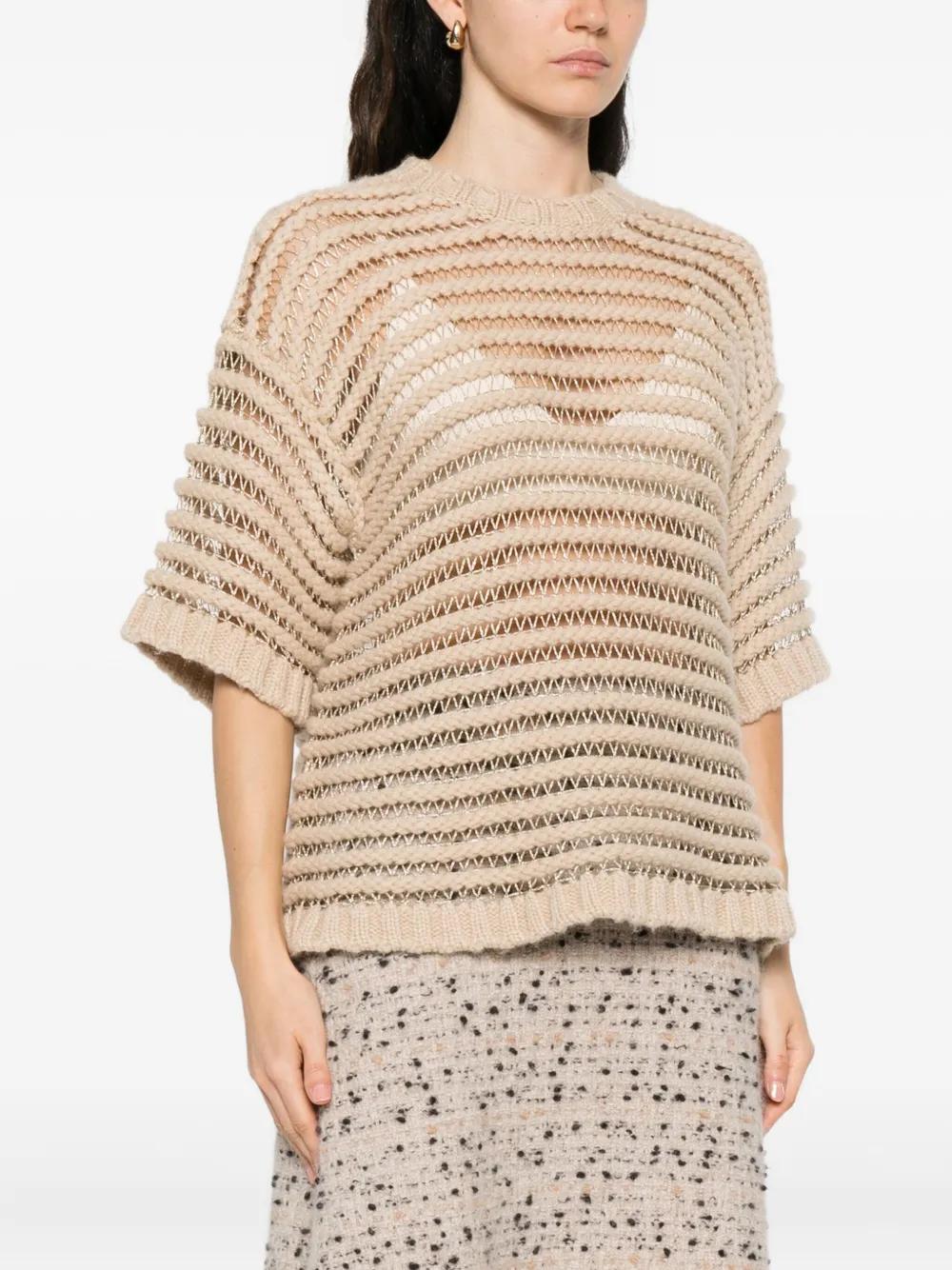 FABIANA FILIPPI Open Knit Short Sleeve Sweater