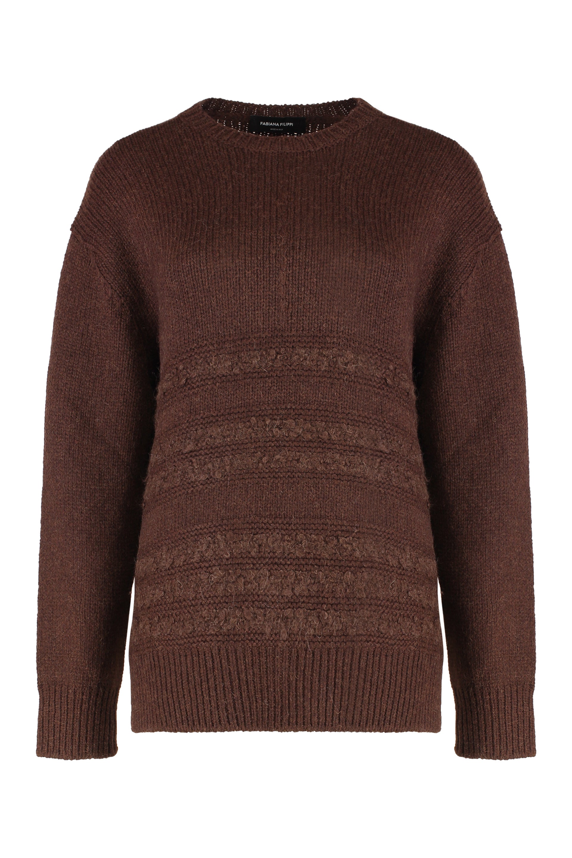 FABIANA FILIPPI Round Neck Mixed Wool Sweater for Women