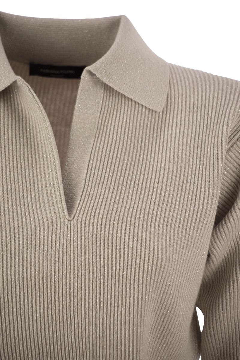 FABIANA FILIPPI Contemporary Ribbed Knit Polo Neck Jumper