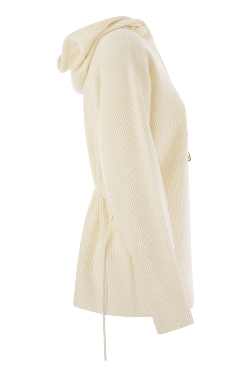 FABIANA FILIPPI Ribbed Knit Hoodie - Size 40