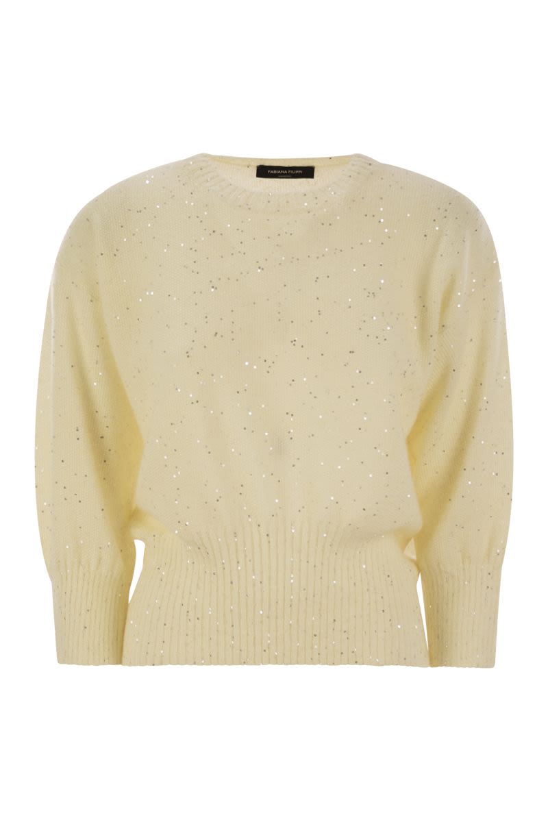 FABIANA FILIPPI Regular-Fit ¾-Sleeve Mohair Sweater with Micro Sequins