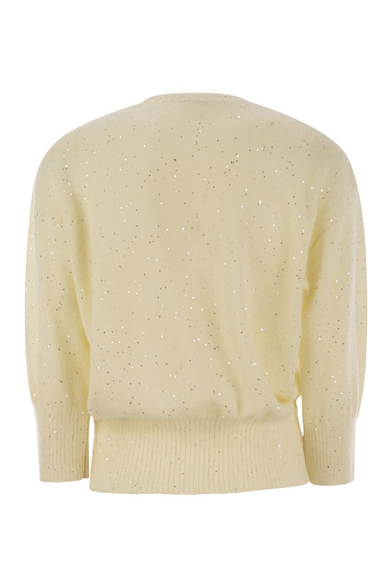 FABIANA FILIPPI Regular-Fit ¾-Sleeve Mohair Sweater with Micro Sequins