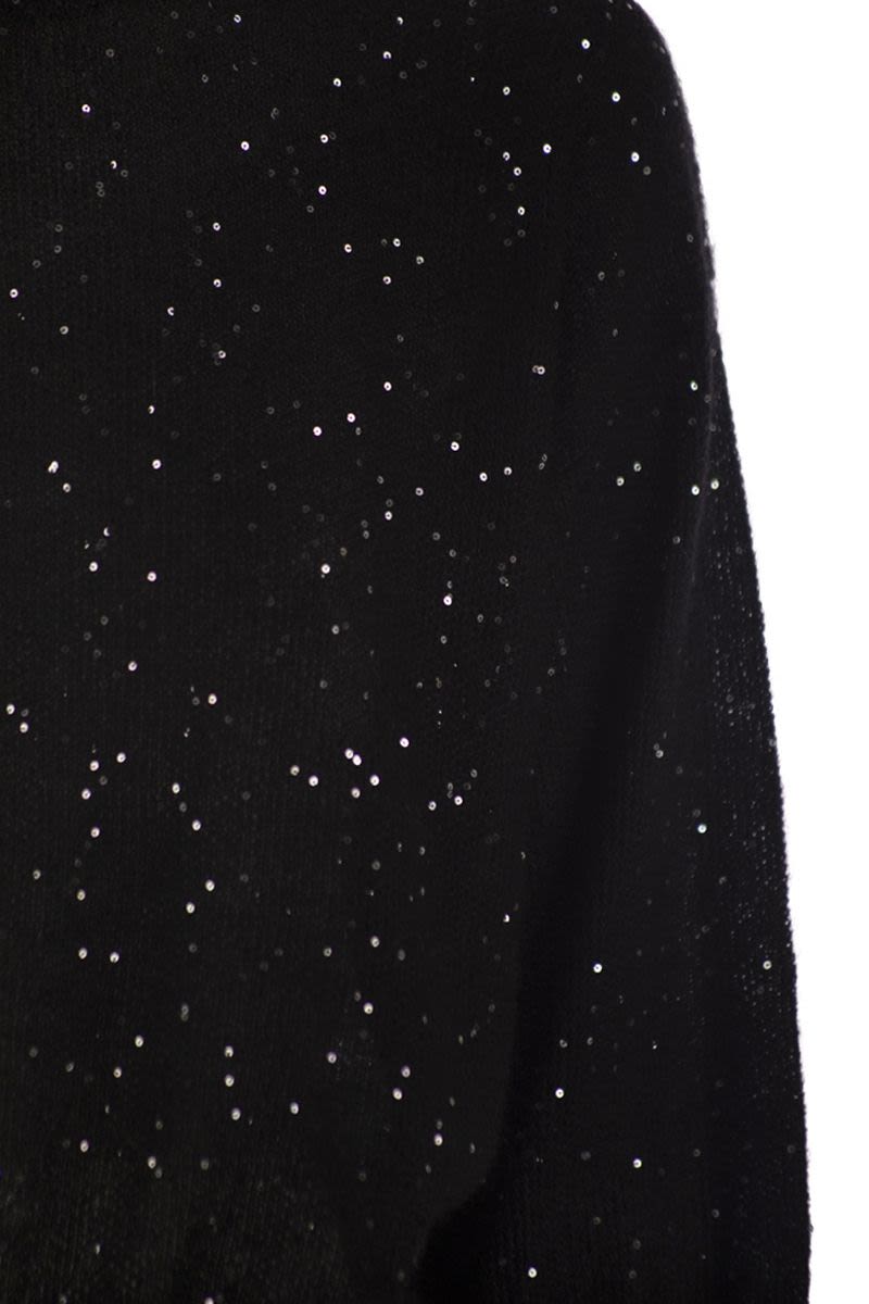 FABIANA FILIPPI Regular-Fit ¾-Sleeve Mohair Sweater with Micro Sequins