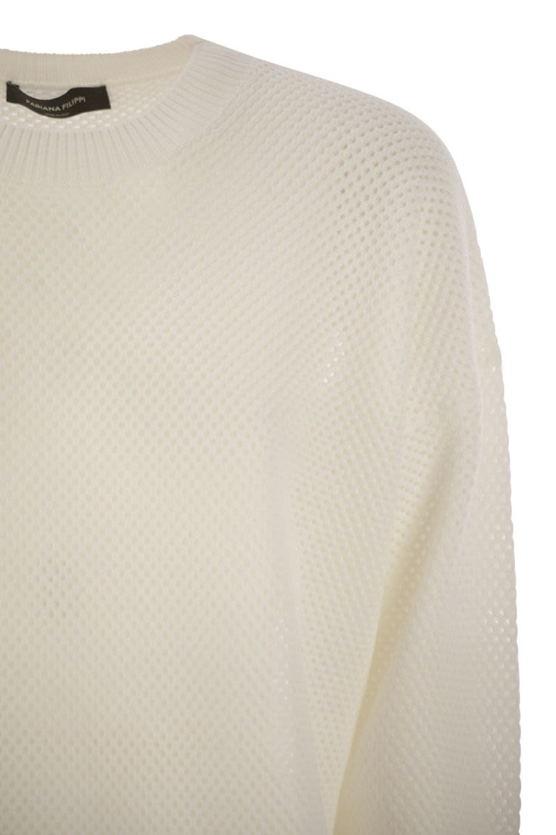 FABIANA FILIPPI Crew-Neck Sweater in Wool and Cotton - Over Fit