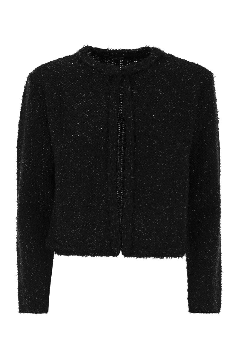 FABIANA FILIPPI Elegant Open-Weave Tweed Mini Cardigan