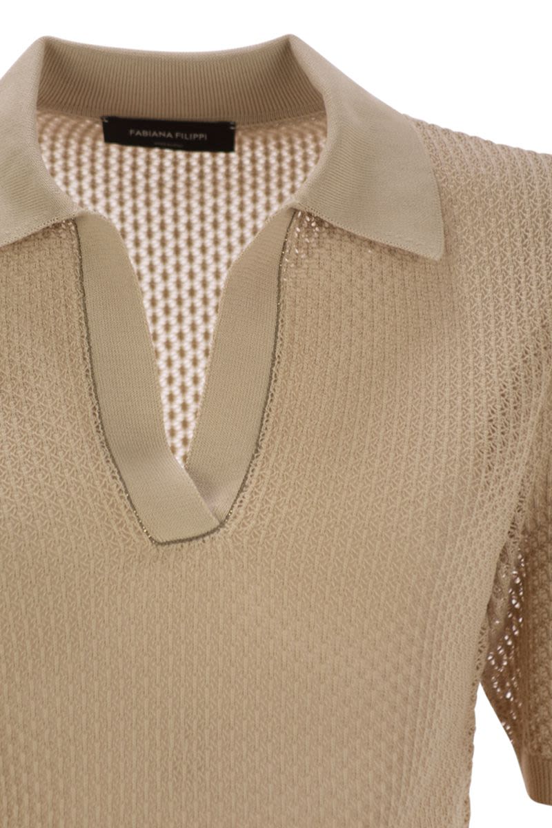 FABIANA FILIPPI Women's Polo Shirt with Diamond Thread