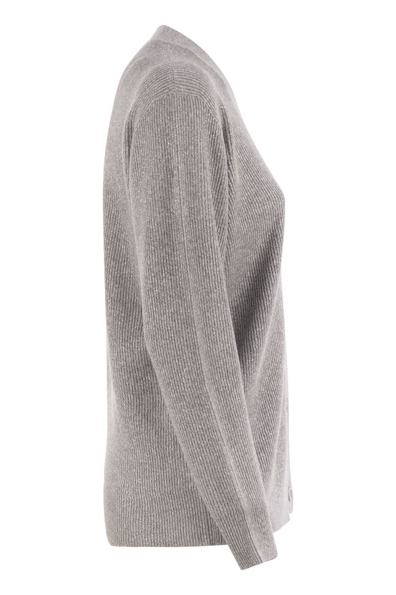 FABIANA FILIPPI Timeless V-Neck Cardigan with English Ribbing