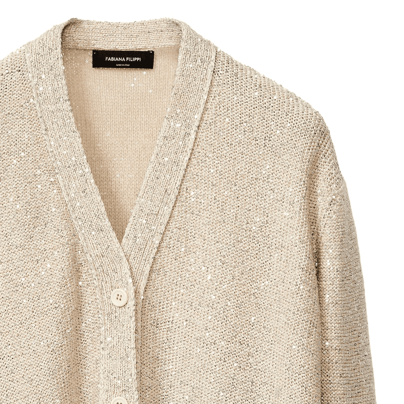 FABIANA FILIPPI Timeless Cotton Cardigan with Sequins - Size 38