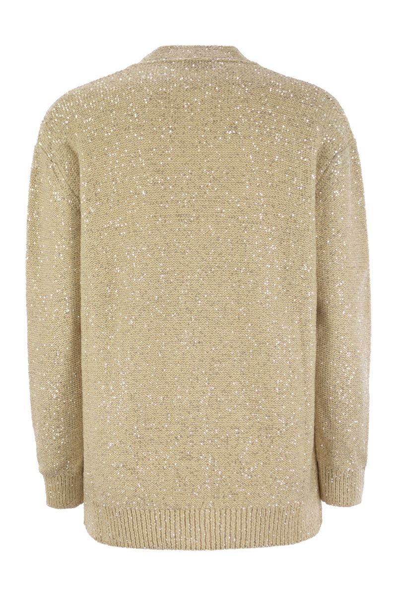 FABIANA FILIPPI Sequined V-Neck Knit Cardigan for Women