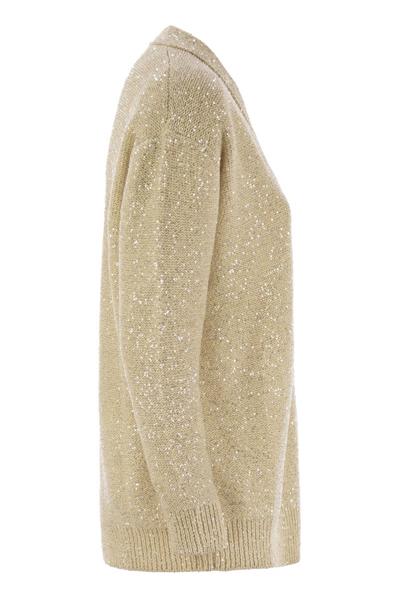 FABIANA FILIPPI Sequined V-Neck Knit Cardigan for Women