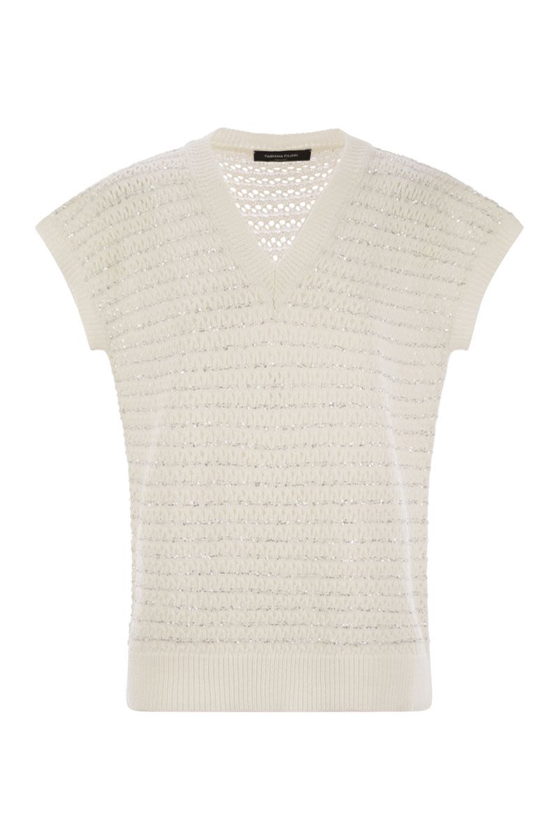 FABIANA FILIPPI Timeless Crochet Jumper with Sequins