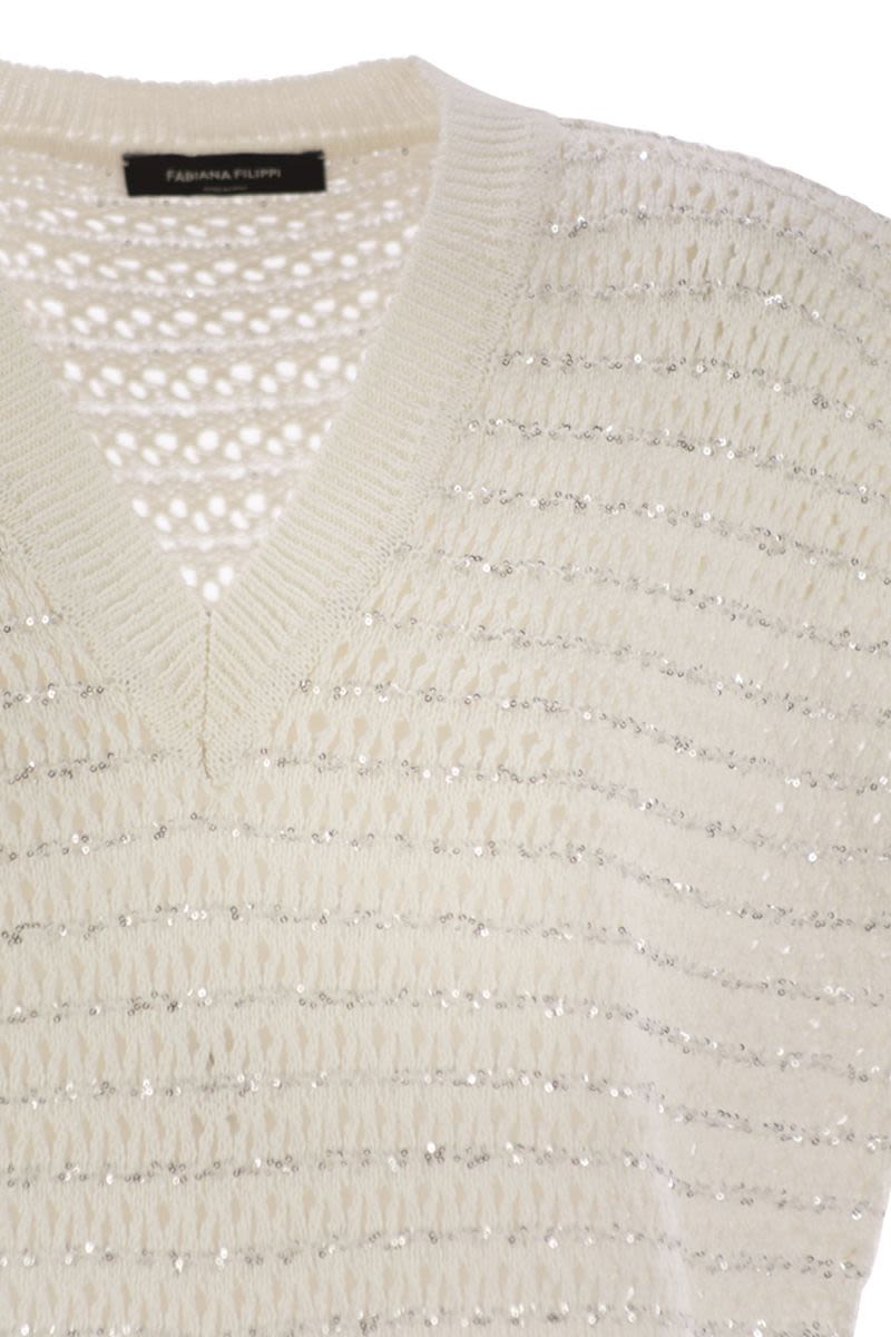 FABIANA FILIPPI Timeless Crochet Jumper with Sequins