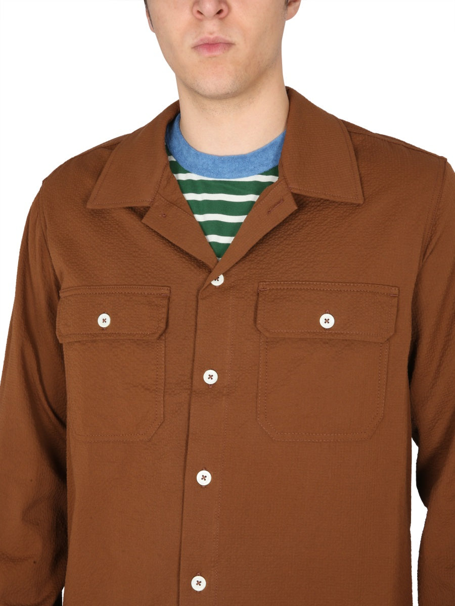 HOWLIN Mini Bowling Neck Button Closure Shirt for Men