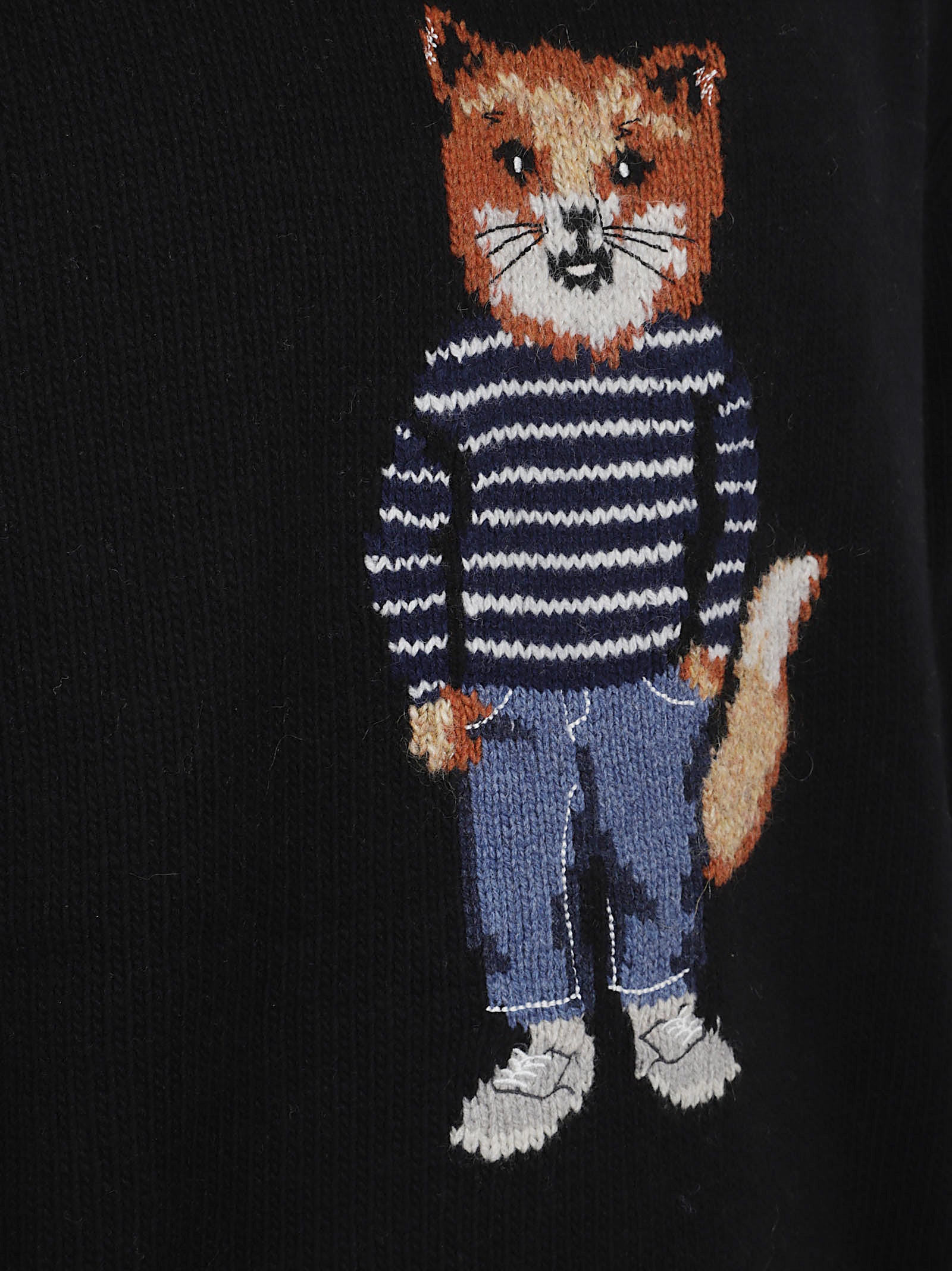 MAISON KITSUNE Cozy Wool Blend Sweater - Lightweight Layering Essential