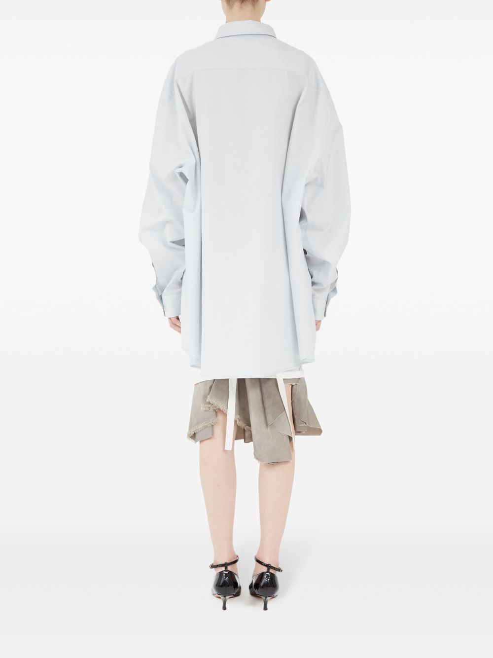 MAISON MARGIELA Oversized Cotton Shirt with Unique Stitch Detail - Women