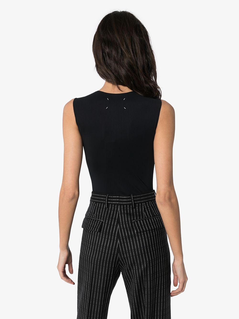 MAISON MARGIELA Sleek Sleeveless Stretch Bodysuit with Unique Detail