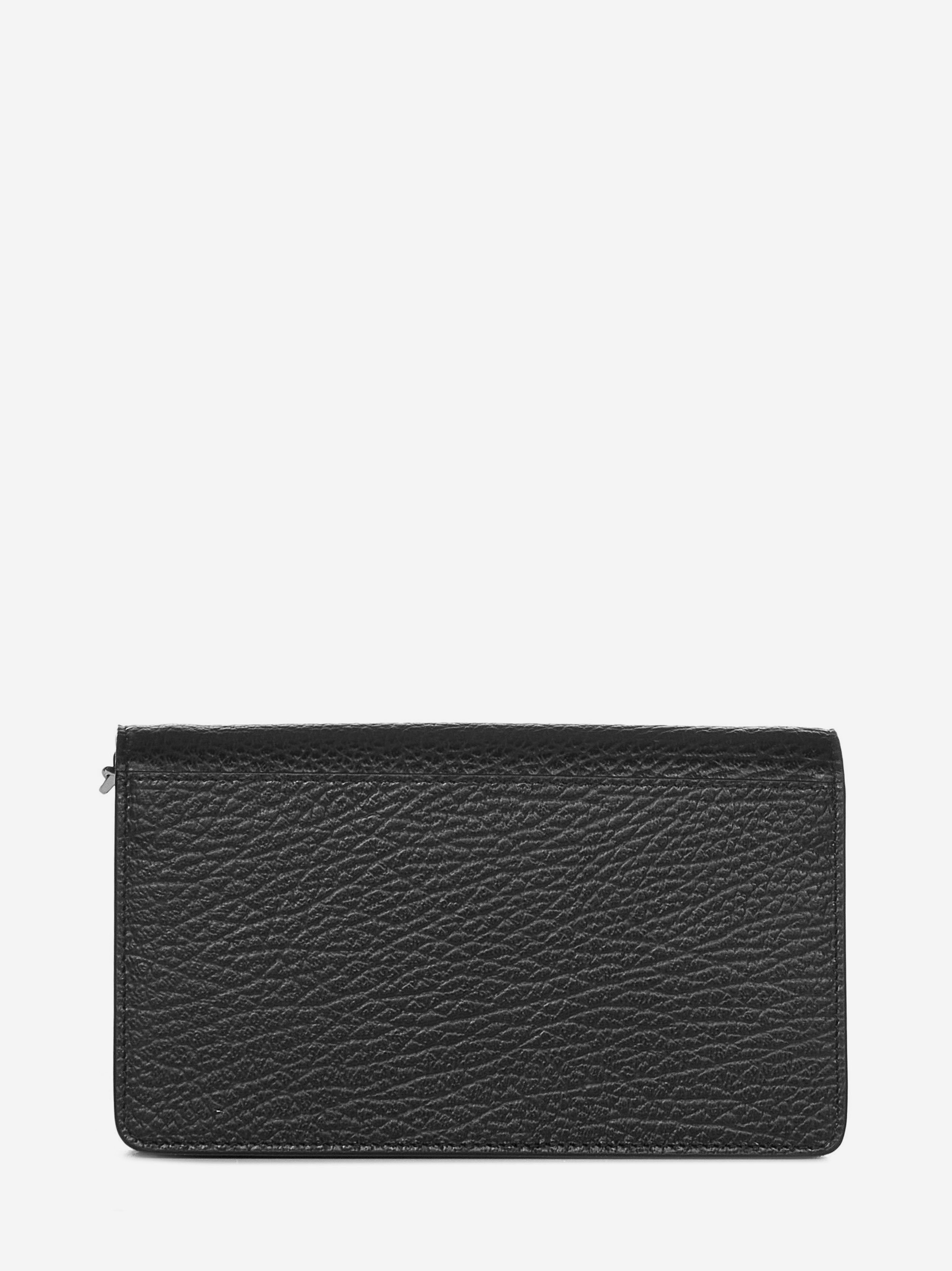 MAISON MARGIELA Grained Leather Mini Wallet with Chain Strap - 11cm x 19cm x 4cm