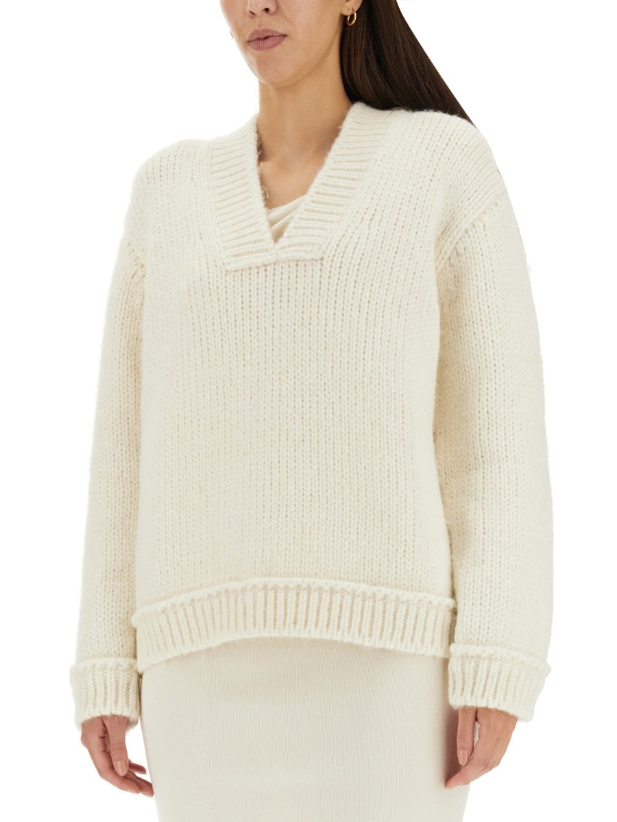 TOM FORD Wool V-Neck Sweater with Ribbed Cuffs for Women