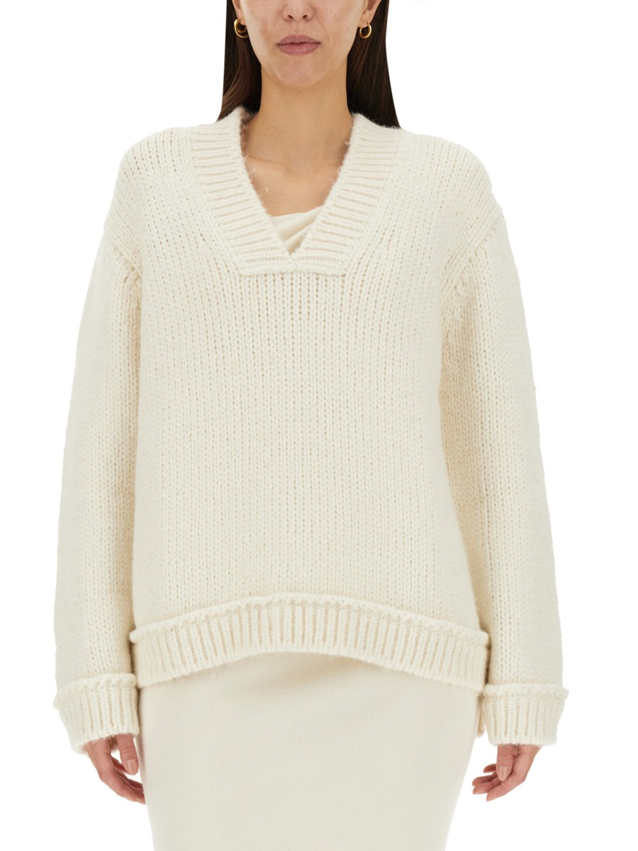 TOM FORD Wool V-Neck Sweater with Ribbed Cuffs for Women