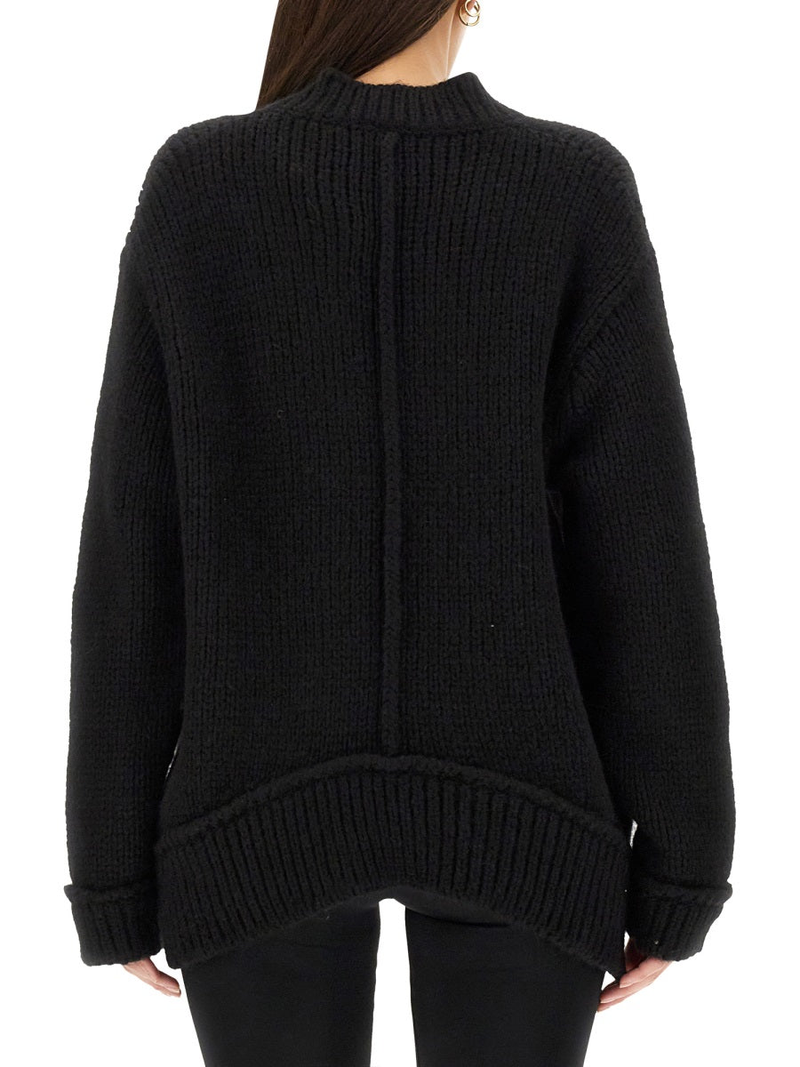 TOM FORD Women's V-Neck Wool Sweater with Ribbed Cuffs
