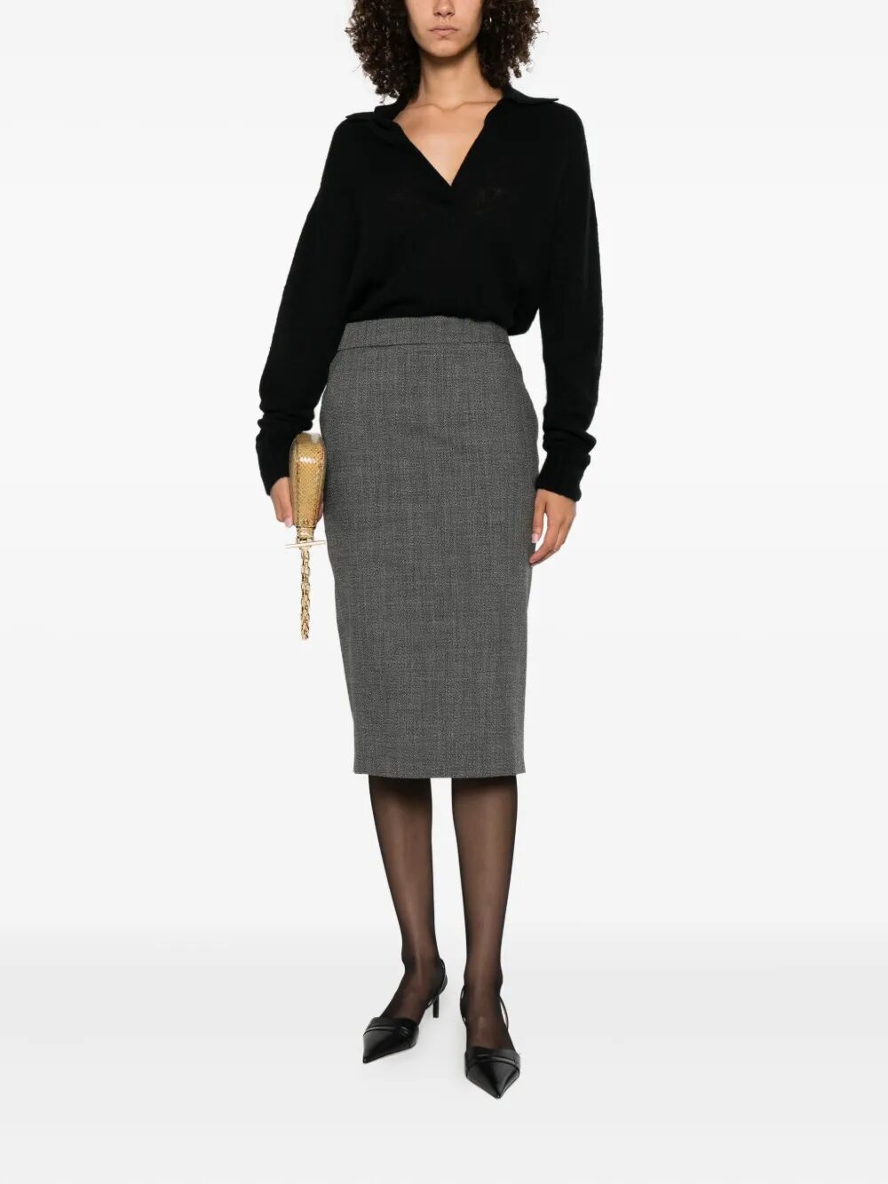 TOM FORD Long Sleeve Cashmere Silk Polo