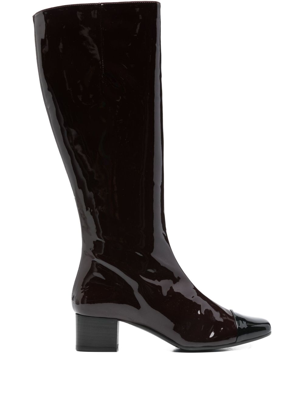 CAREL PARIS Knee-High Leather Boots with Block Heel