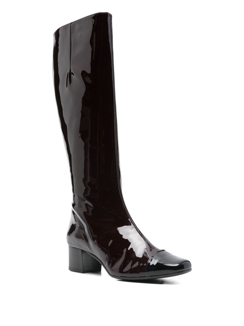 CAREL PARIS Knee-High Leather Boots with Block Heel