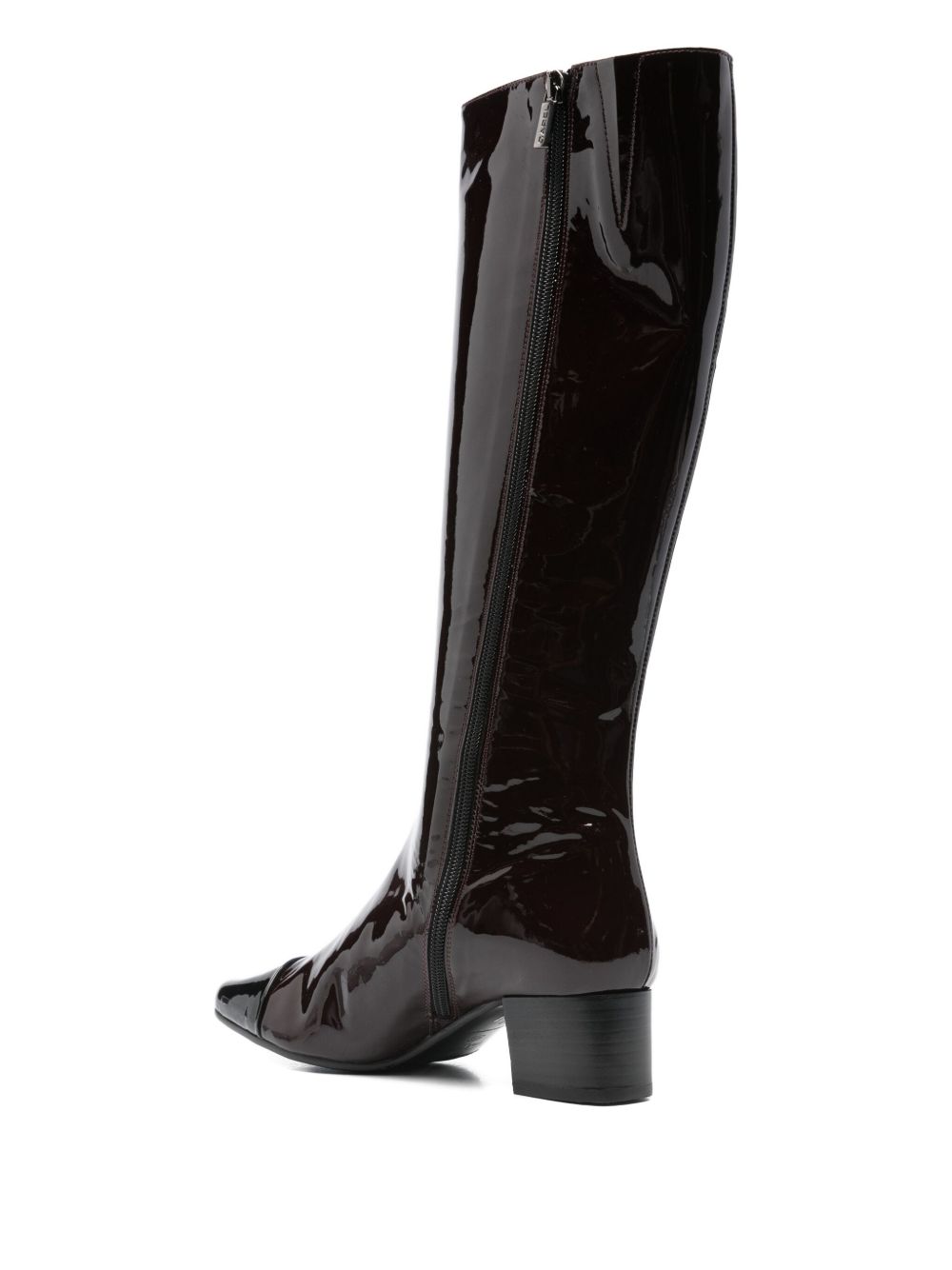 CAREL PARIS Knee-High Leather Boots with Block Heel