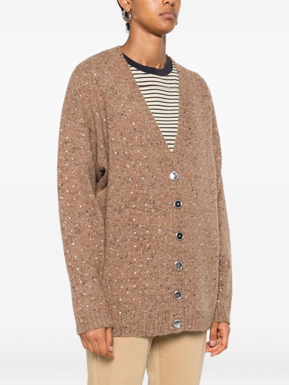 PINKO Women's V-Neck Button Cardigan