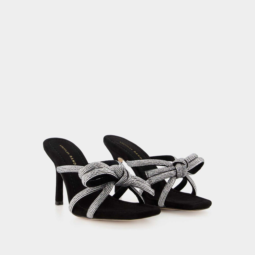 LOEFFLER RANDALL Elegant Heeled Sandals with Rhinestone Knot