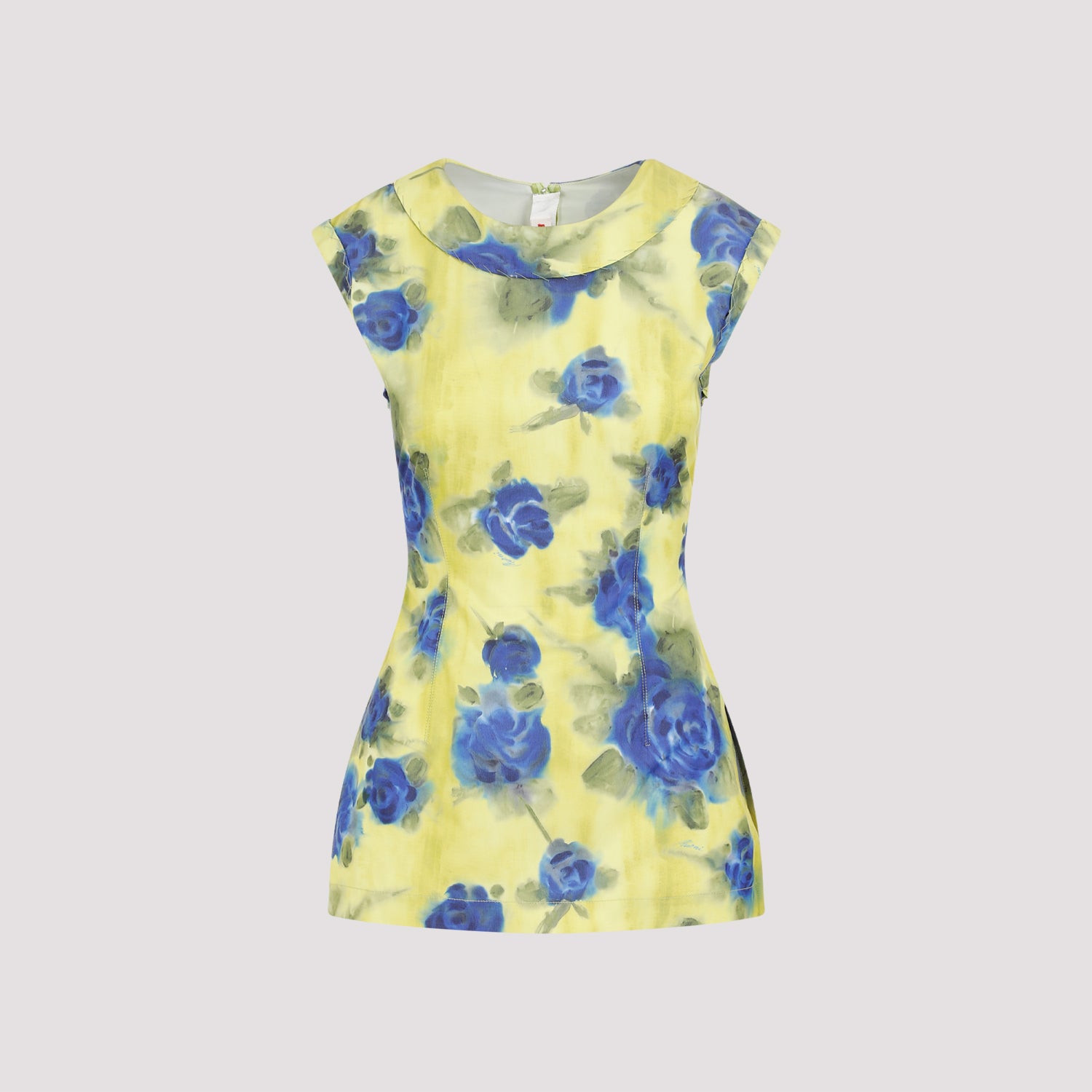 MARNI Floral Print Sleeveless Fitted Top