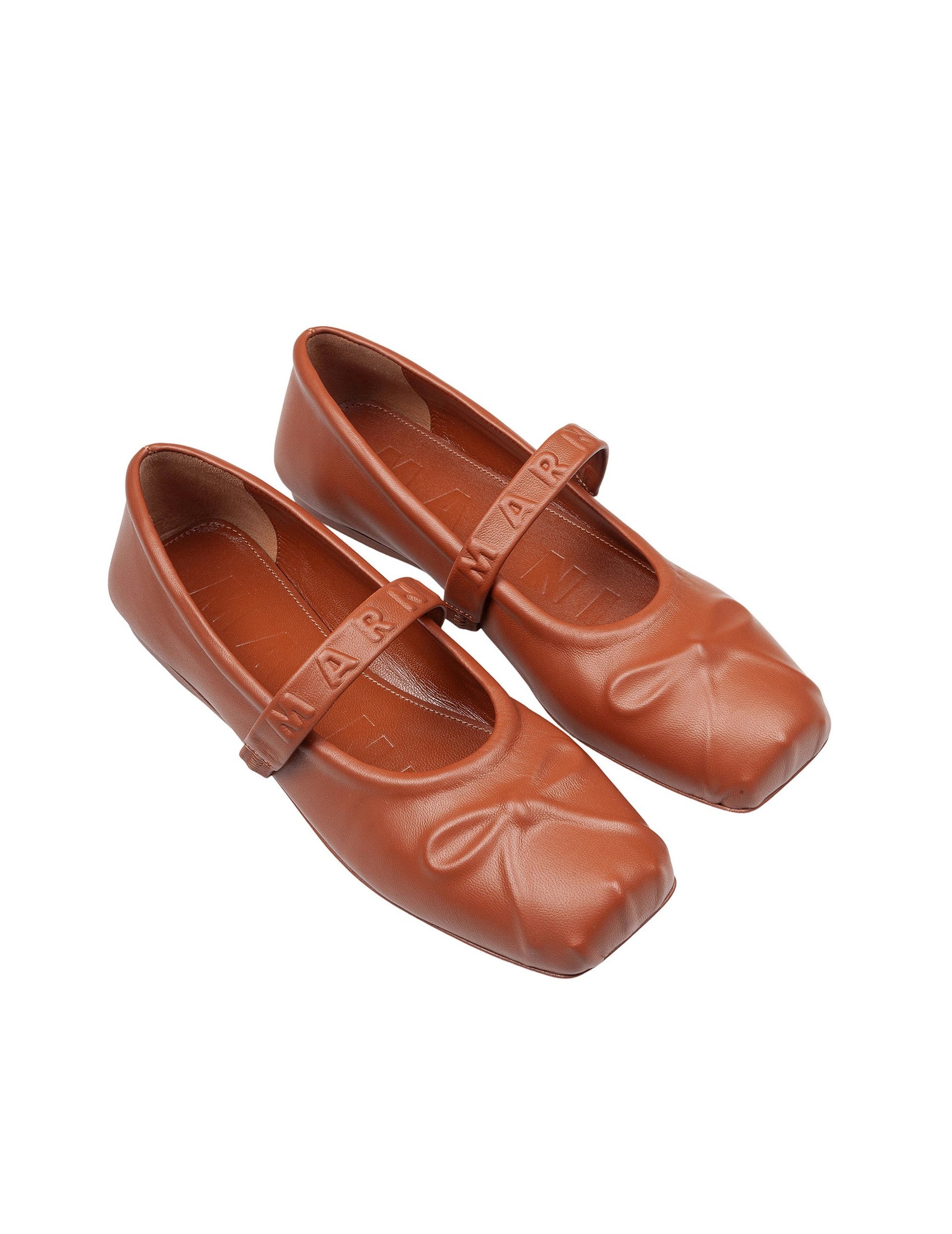 MARNI Elegant Mary Jane Ballerina Shoes with Embossed Bow