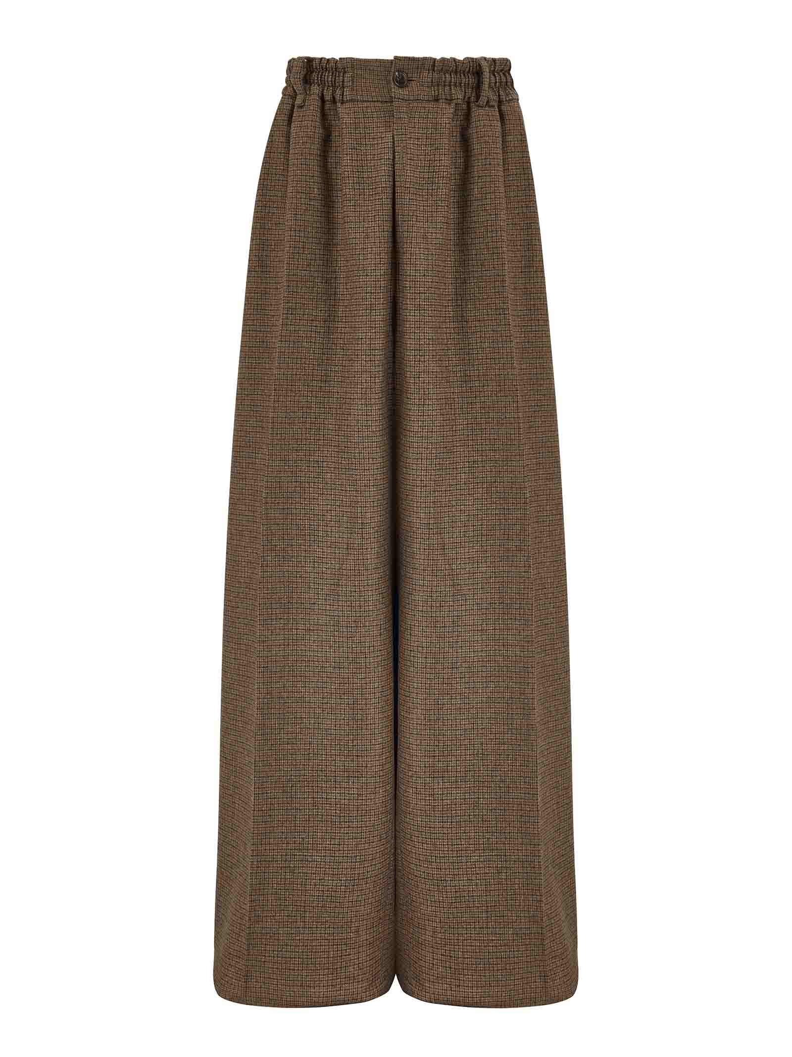 MARTINE ROSE Checkered Design Wide-Leg Trousers - FW25 Collection