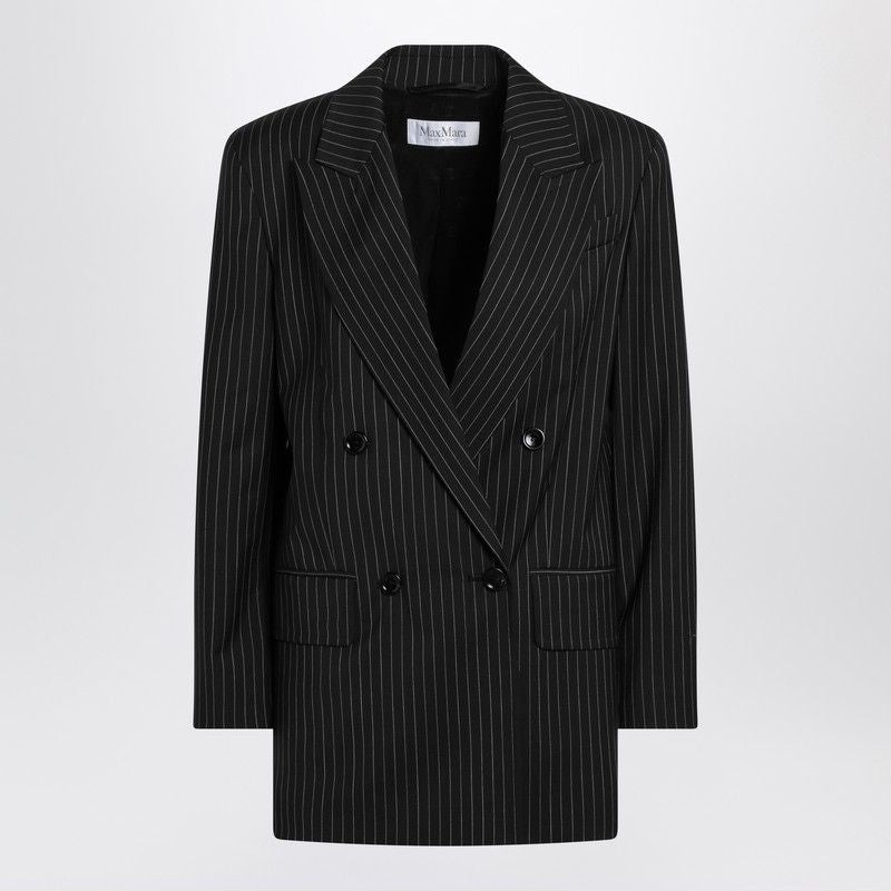 MAX MARA Pinstriped Double-Breasted Wool Jacket - Women's