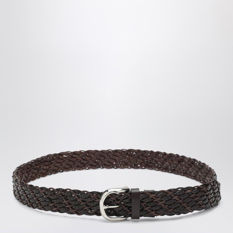 BRUNELLO CUCINELLI Woven Leather Belt with Adjustable Length