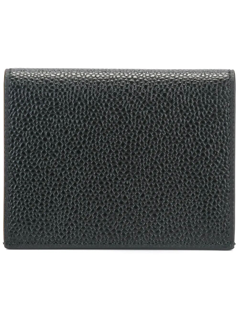 THOM BROWNE Pebble Grain Leather Double Card Holder