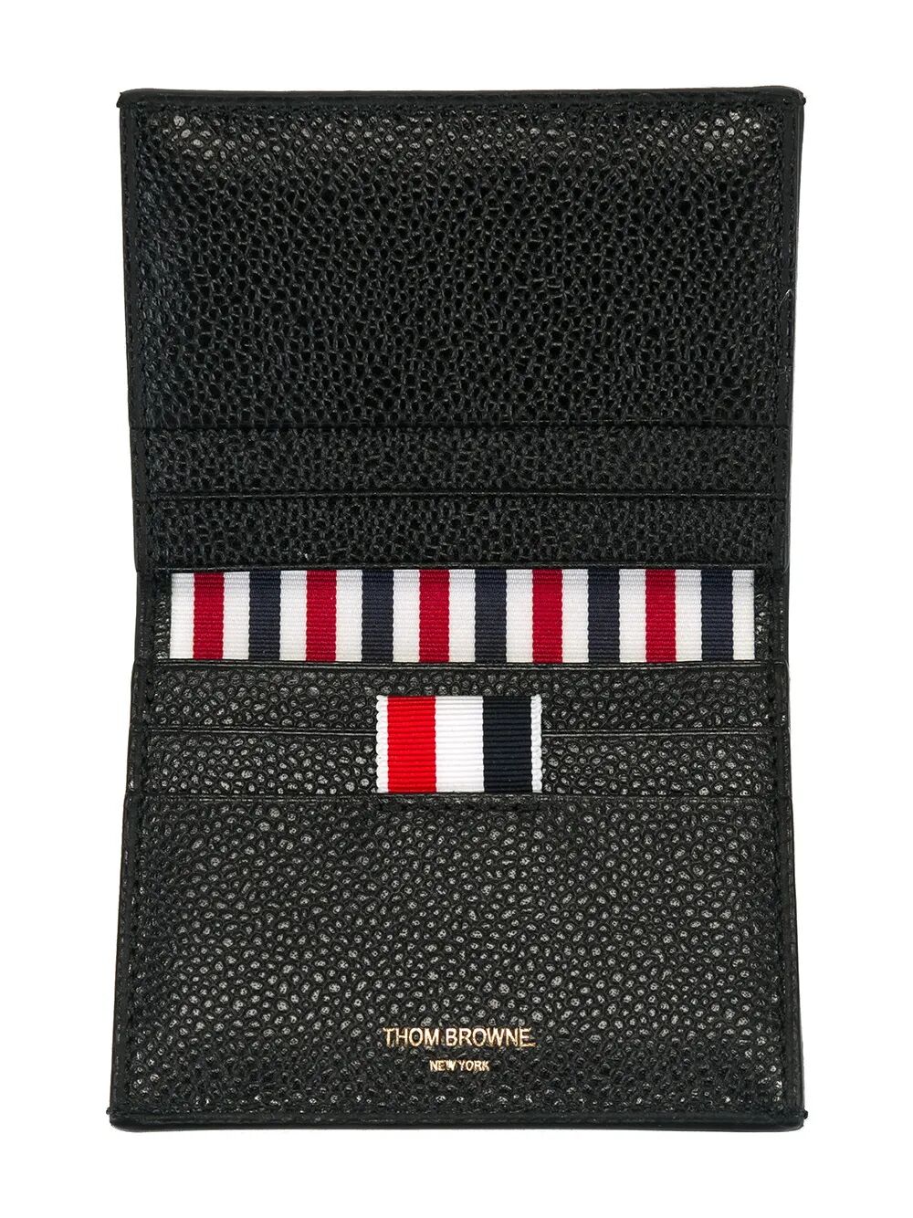 THOM BROWNE Pebble Grain Leather Double Card Holder