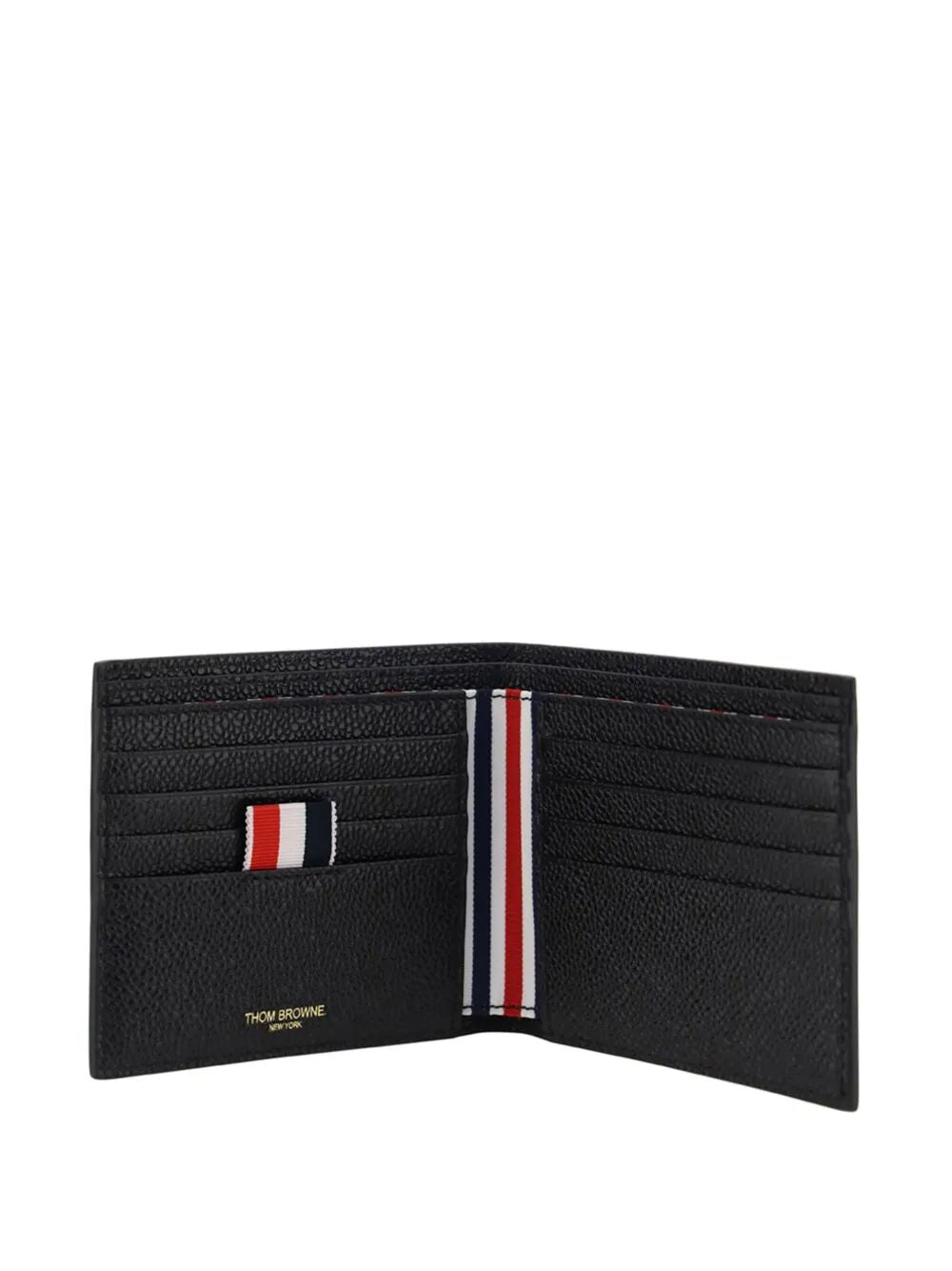 THOM BROWNE Mini Billfold in Pebble Grain Leather