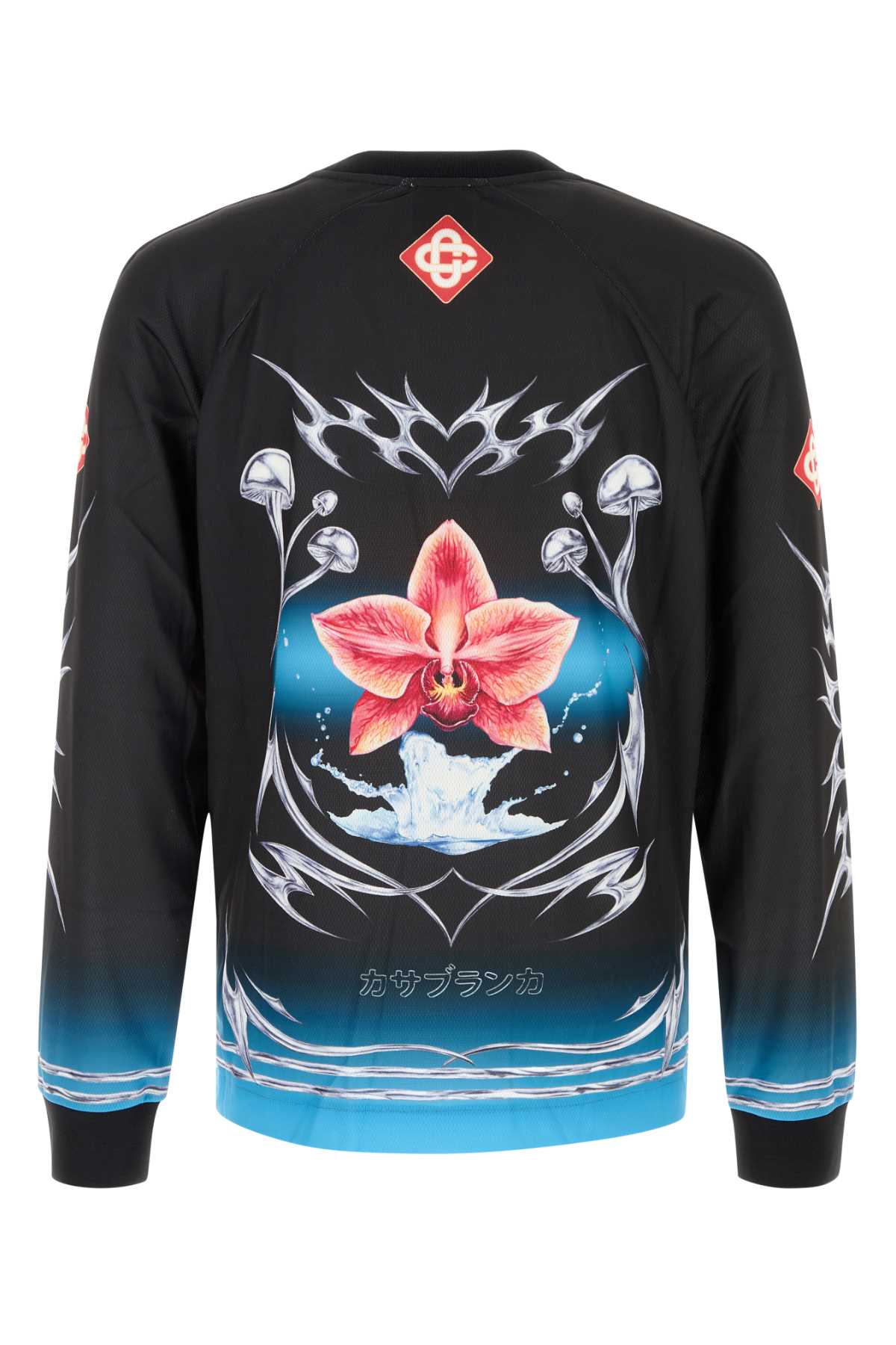 CASABLANCA Printed Long Sleeve Football Tee