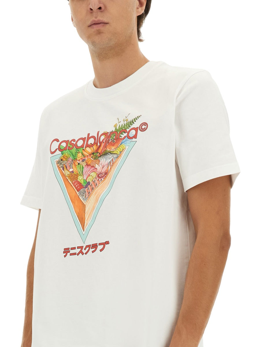 CASABLANCA Multicolour Organic Cotton T-Shirt for Men - FW25 Collection
