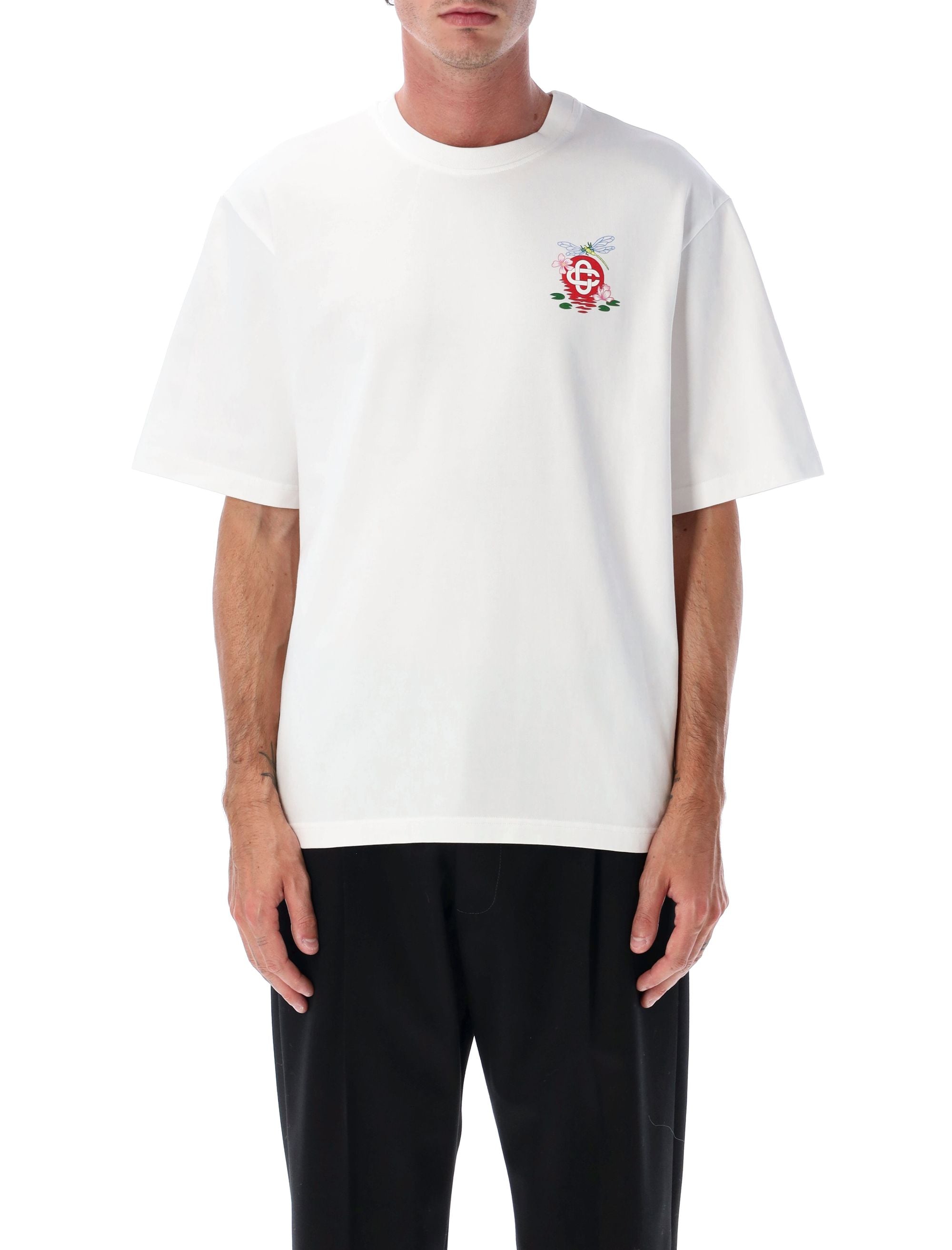 CASABLANCA Oversized Dragonfly Floral Printed T-Shirt - Fall/Winter 2025