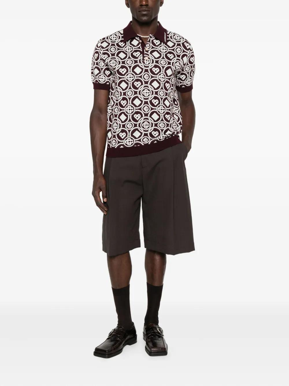 CASABLANCA Monogrammed Short Sleeve Polo Shirt