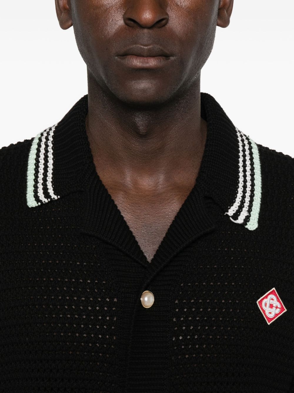 CASABLANCA Long-Sleeved Crochet Shirt - Size M