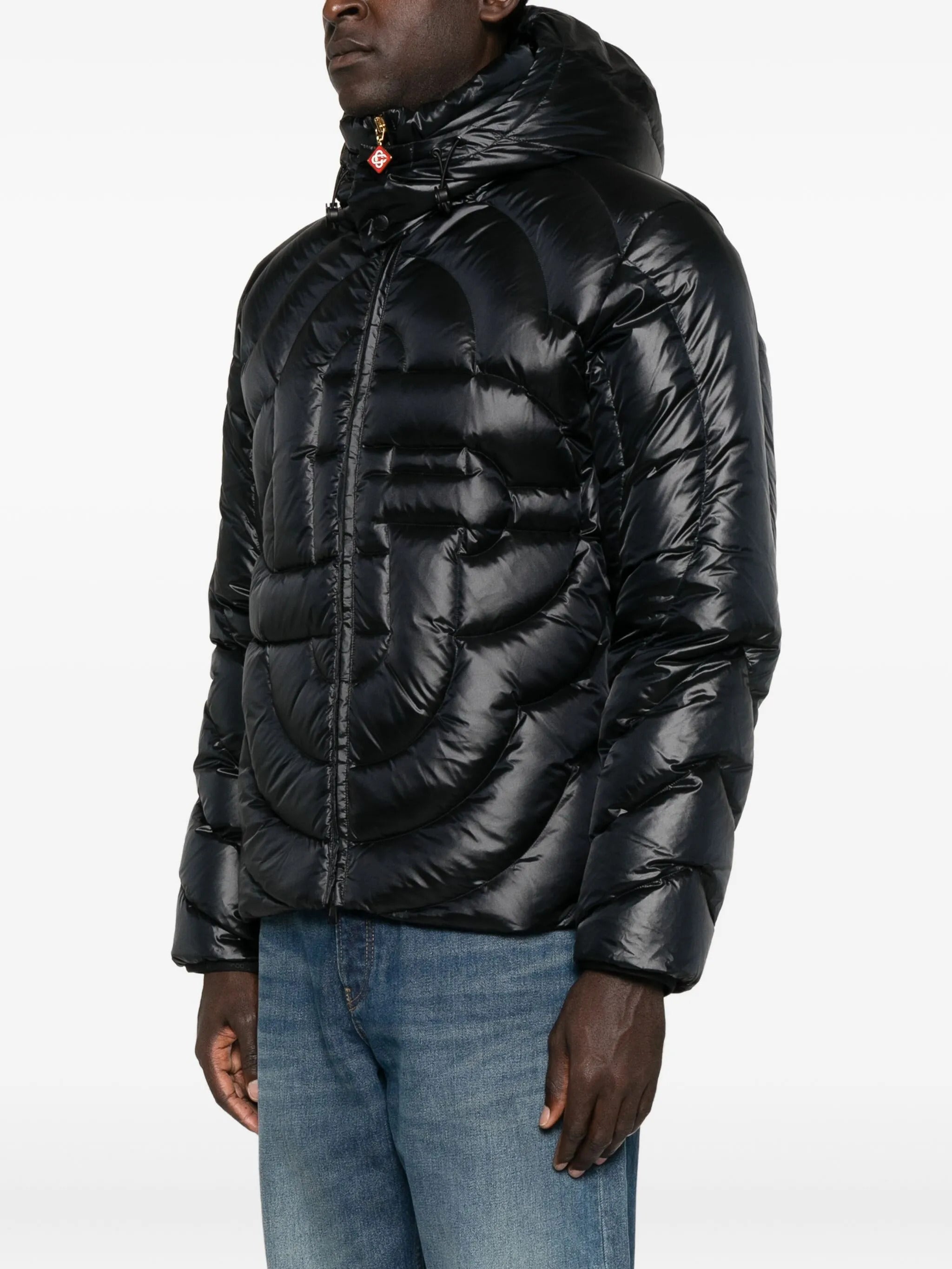 CASABLANCA Quilted Nylon Down Jacket with Monogram - Size M