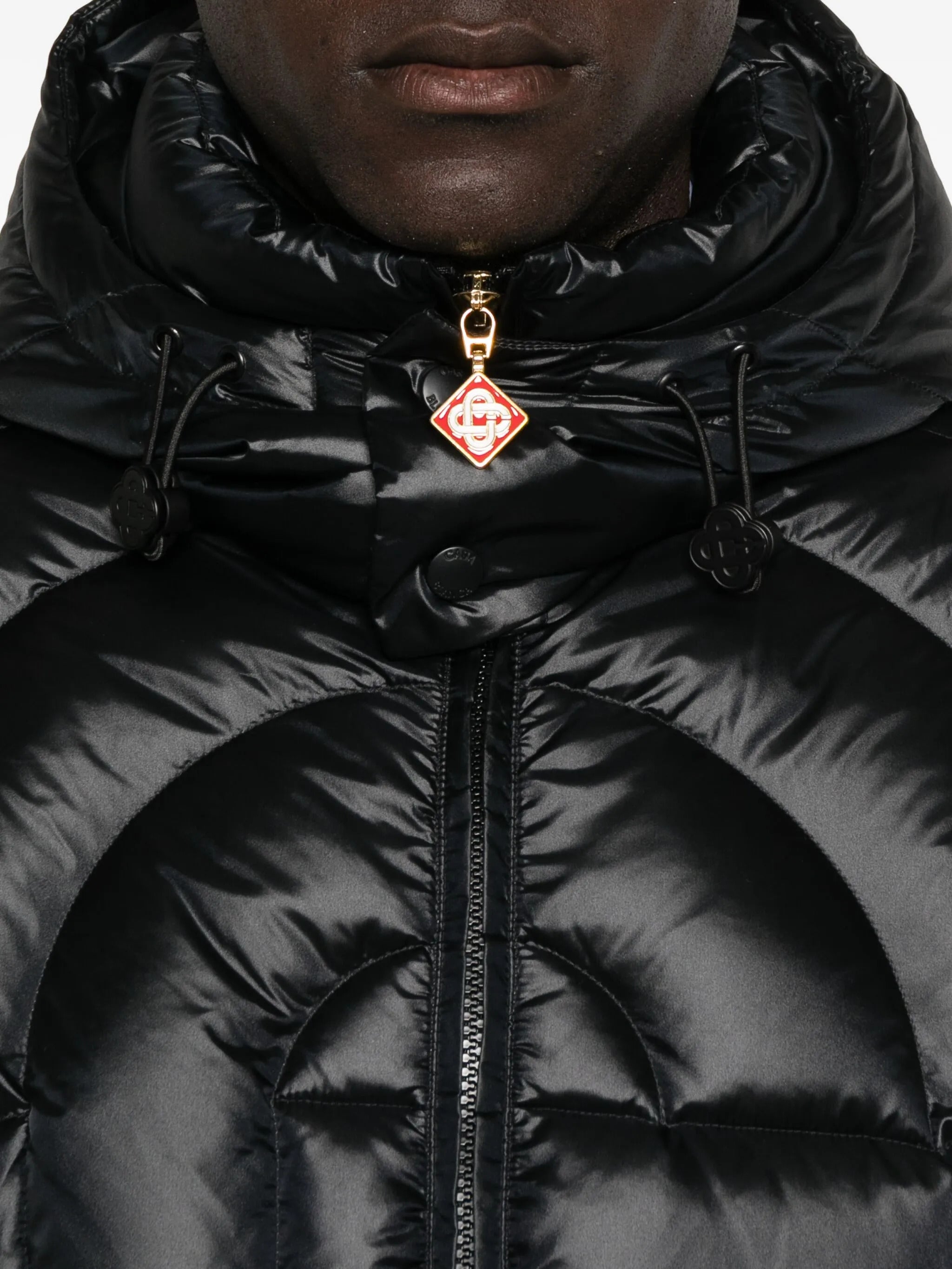 CASABLANCA Quilted Nylon Down Jacket with Monogram - Size M